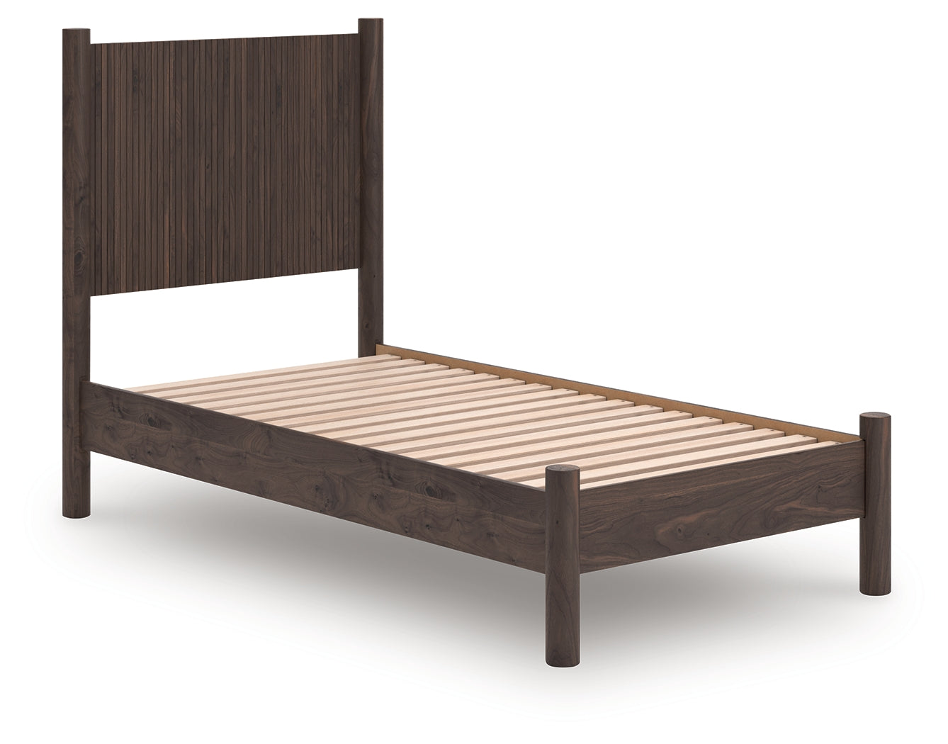 Diamond Furniture - Ashley Furniture - Pamytta Bedroom - Twin Panel Platform Bed / Brown - PCB2614B2