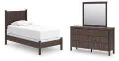 Diamond Furniture - Ashley Furniture - Pamytta Twin Panel Bed, Dresser and Mirror - Twin Panel Bed, Dresser and Mirror - PCB2614B15
