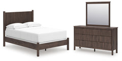 Diamond Furniture - Ashley Furniture - Pamytta Full Pane Bed, Dresser and Mirror - Full Pane Bed, Dresser and Mirror - PCB2614B17