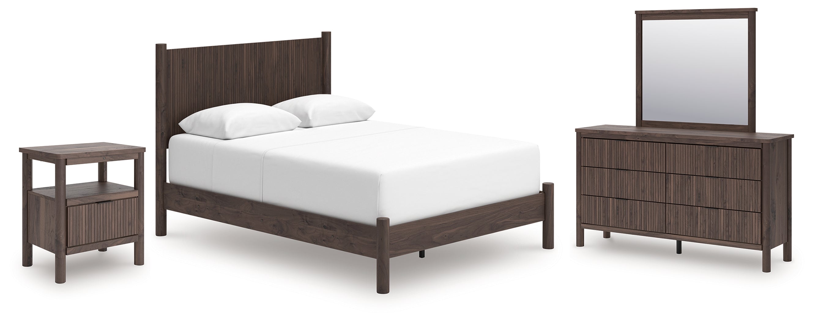 Diamond Furniture - Ashley Furniture - Pamytta Queen Panel Bed, Dresser, Mirror and Nightstand - Queen Panel Bed, Dresser, Mirror and Nightstand - PCB2614B30