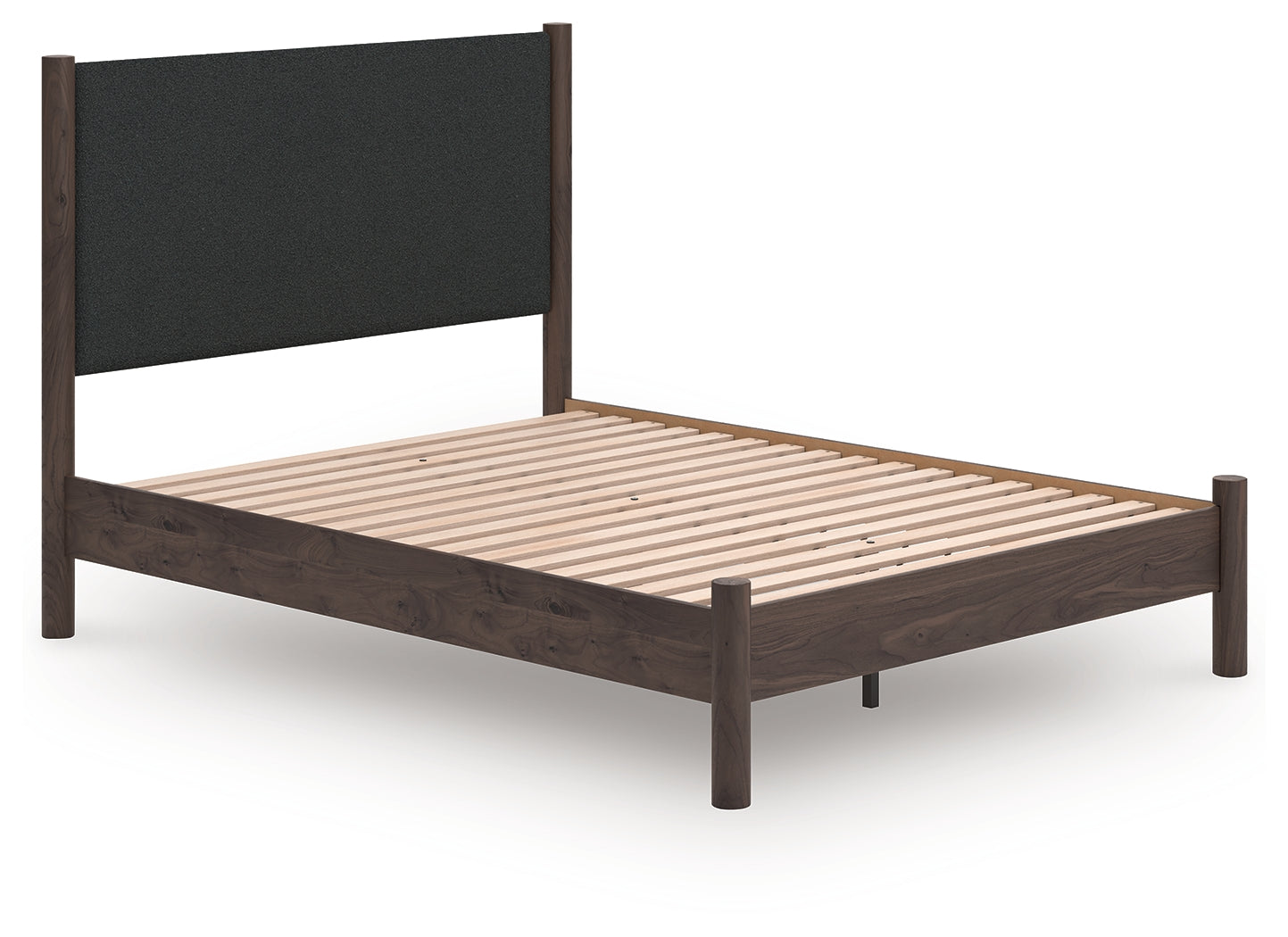 Diamond Furniture - Ashley Furniture - Pamytta Bedroom - Queen Upholstered Panel Platform Bed / Brown - PCB2614B12