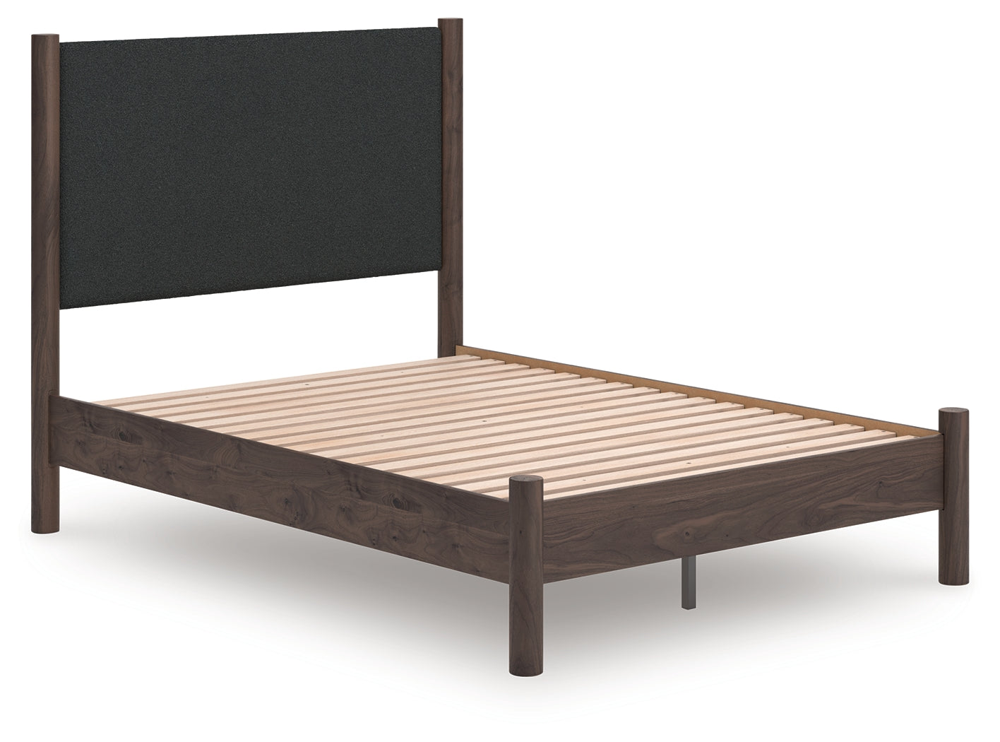 Diamond Furniture - Ashley Furniture - Pamytta Bedroom - Full Upholstered Panel Platform Bed / Brown - PCB2614B10