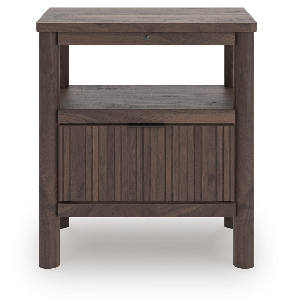 Diamond Furniture - Ashley Furniture - Pamytta Bedroom - One Drawer Night Stand / Brown - PCB2614-91