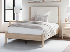 Diamond Furniture - Ashley Furniture - Cadmori Bedroom - Queen Upholstered Panel Bed / Black/White - B2616B2