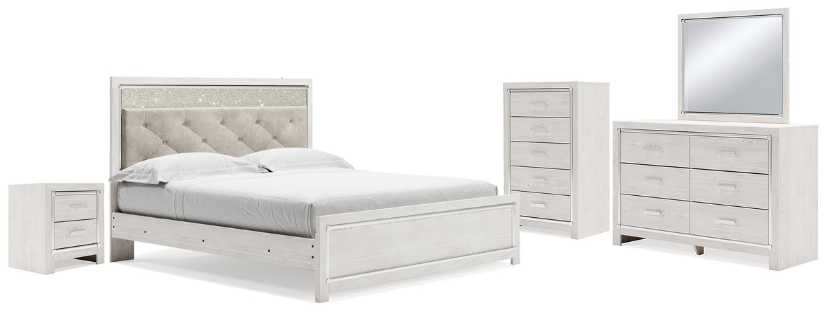 Diamond Furniture - Ashley Furniture - Altyra King Panel Bed, Dresser, Mirror, Chest and Nightstand - King Panel Bed, Dresser, Mirror, Chest and Nightstand - B2640B59