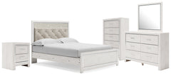 Diamond Furniture - Ashley Furniture - Altyra Queen Upholstered Panel Bed, Dresser, Mirror, Chest and Nightstand - Queen Upholstered Panel Bed, Dresser, Mirror, Chest and Nightstand - B2640B62
