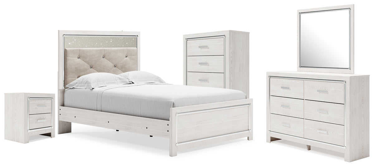 Diamond Furniture - Ashley Furniture - Altyra Full Upholstered Panel Bed, Dresser, Mirror, Chest and Nightstand - Full Upholstered Panel Bed, Dresser, Mirror, Chest and Nightstand - B2640B78