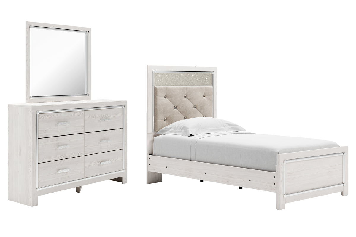 Diamond Furniture - Ashley Furniture - Altyra Twin Panel Bed, Dresser and Mirror - Twin Panel Bed, Dresser and Mirror - B2640B7