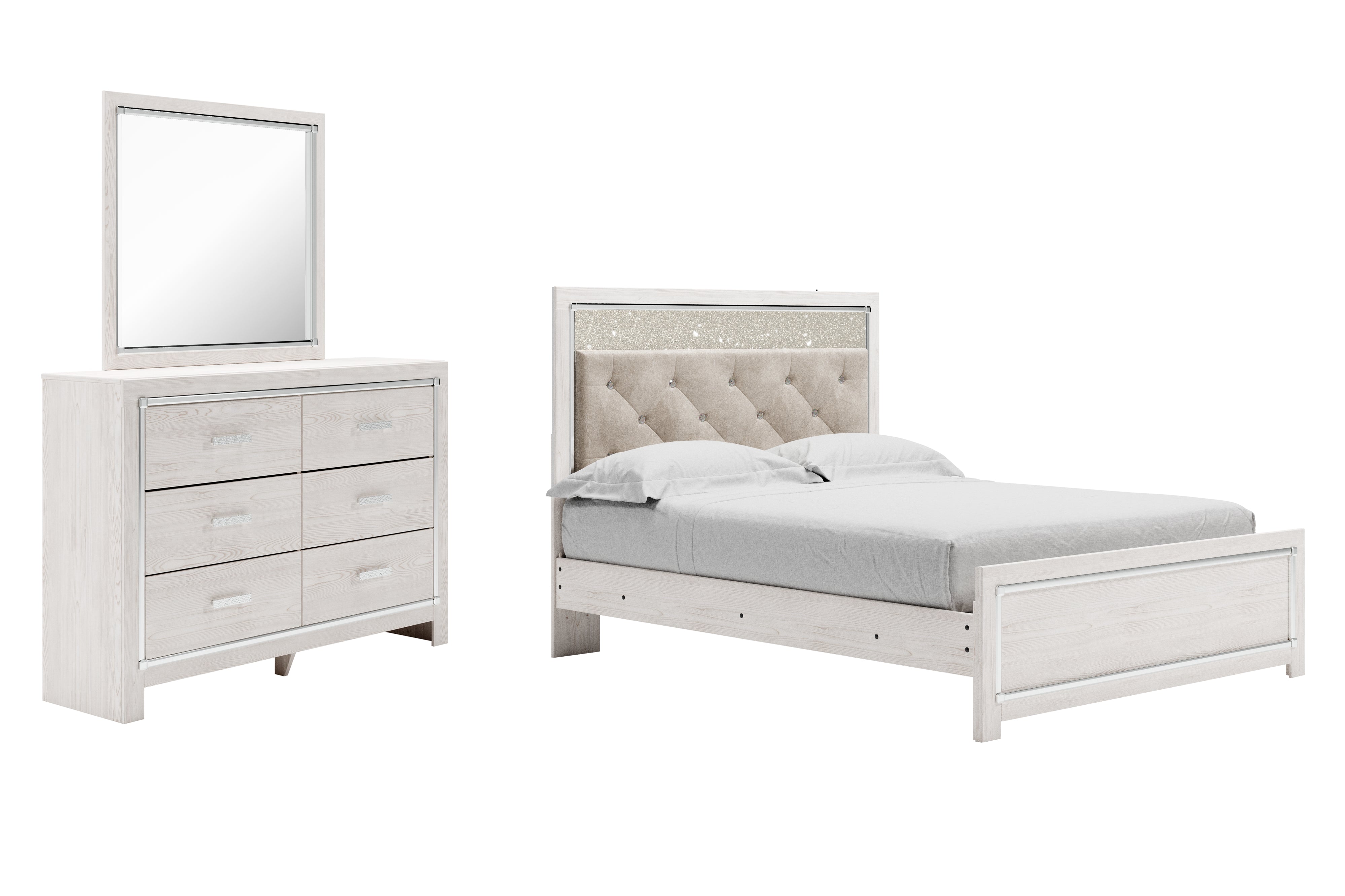 Diamond Furniture - Ashley Furniture - Altyra Queen Panel Bed, Dresser and Mirror - Queen Panel Bed, Dresser and Mirror - B2640B10