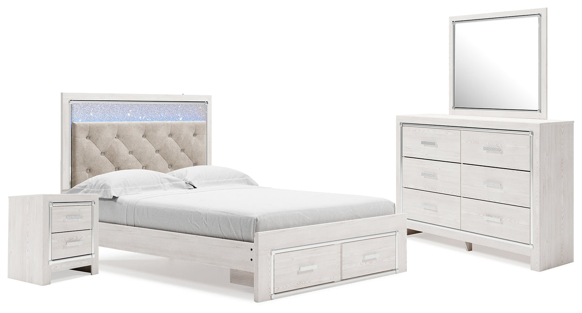 Diamond Furniture - Ashley Furniture - Altyra Queen Panel Storage Bed with Mirrored Dresser and Nightstand - Queen Panel Storage Bed with Mirrored Dresser and Nightstand - B2640B31