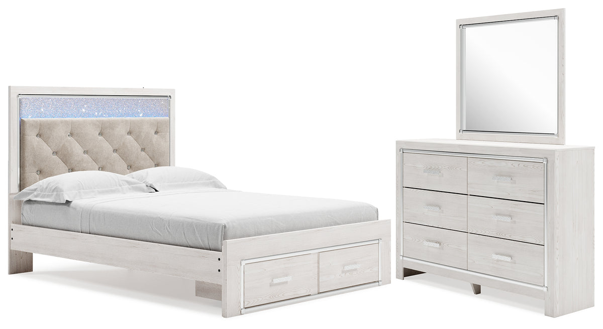 Diamond Furniture - Ashley Furniture - Altyra Queen Upholstered Panel Storage Bed, Dresser and Mirror - Queen Upholstered Panel Storage Bed, Dresser and Mirror - B2640B26