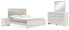 Diamond Furniture - Ashley Furniture - Altyra King Upholstered Panel Bed, Dresser, Mirror, and Nightstand - King Upholstered Panel Bed, Dresser, Mirror, and Nightstand - B2640B34