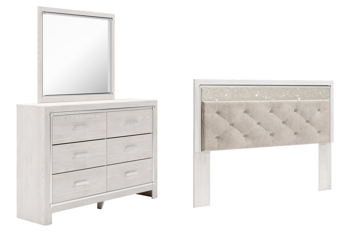 Diamond Furniture - Ashley Furniture - Altyra King Panel Headboard, Dresser and Mirror - King Panel Headboard, Dresser and Mirror - B2640B54