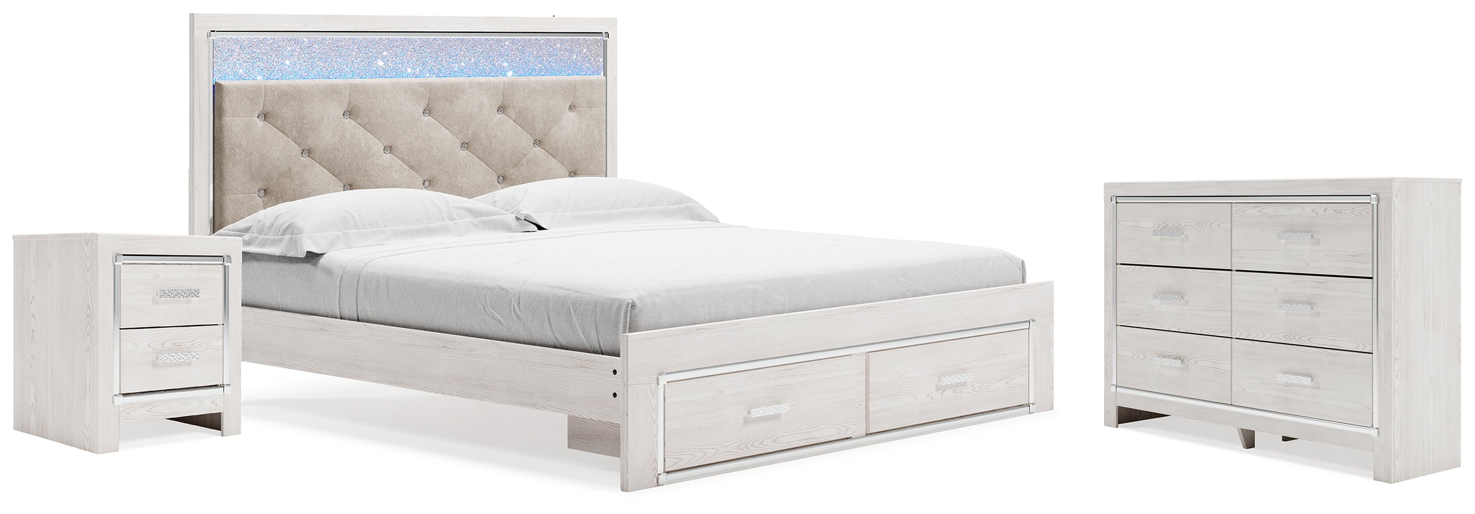 Diamond Furniture - Ashley Furniture - Altyra King Storage Bed, Dresser and Nightstand - King Storage Bed, Dresser and Nightstand - B2640B66