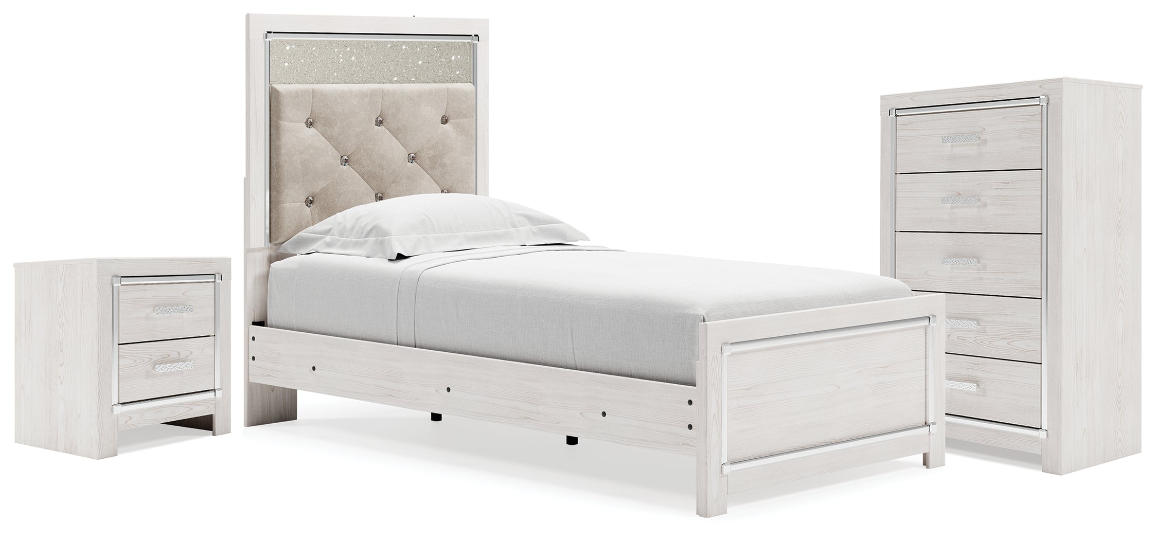 Diamond Furniture - Ashley Furniture - Altyra Twin Panel Bed, Chest and Nightstand - Twin Panel Bed, Chest and Nightstand - B2640B60