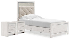 Diamond Furniture - Ashley Furniture - Altyra Twin Upholstered Panel Bed and 2 Nightstands - Twin Upholstered Panel Bed and 2 Nightstands - B2640B74