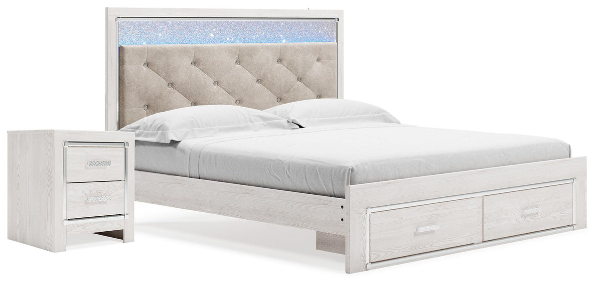 Diamond Furniture - Ashley Furniture - Altyra King Storage Panel Bed and Nightstand - King Storage Panel Bed and Nightstand - B2640B80