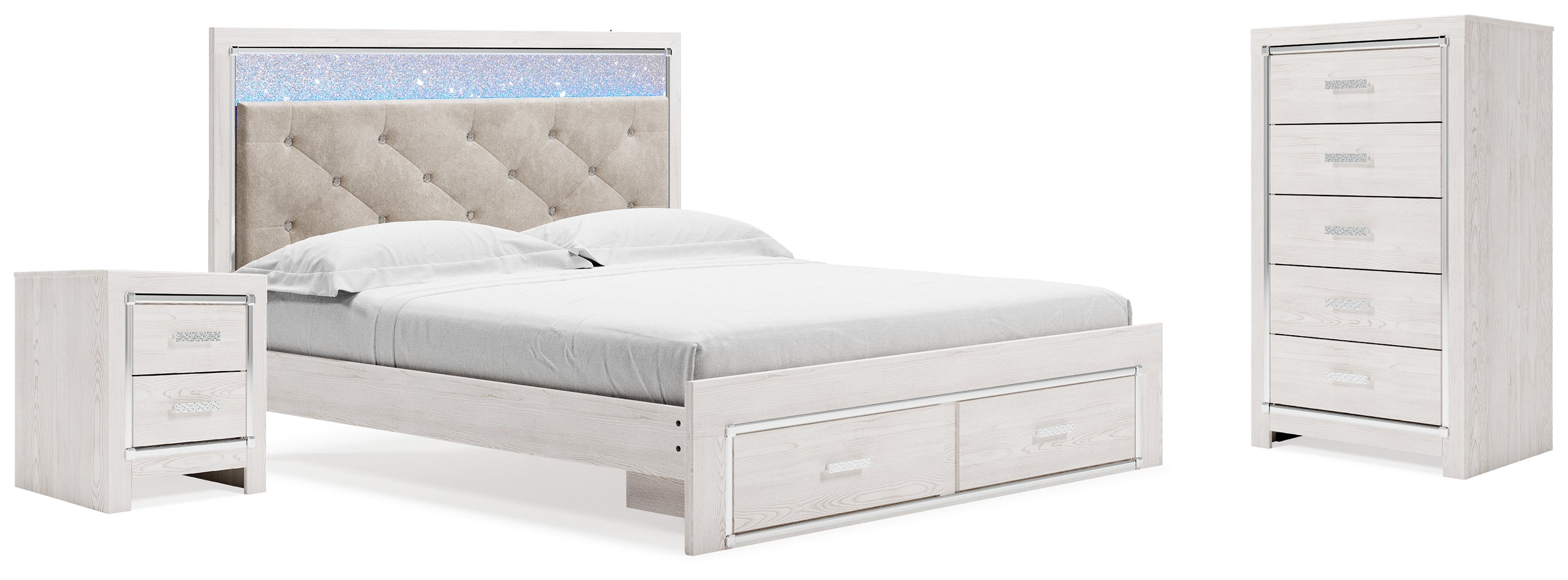 Diamond Furniture - Ashley Furniture - Altyra King Storage Bed, Chest and Nightstand - King Storage Bed, Chest and Nightstand - B2640B44