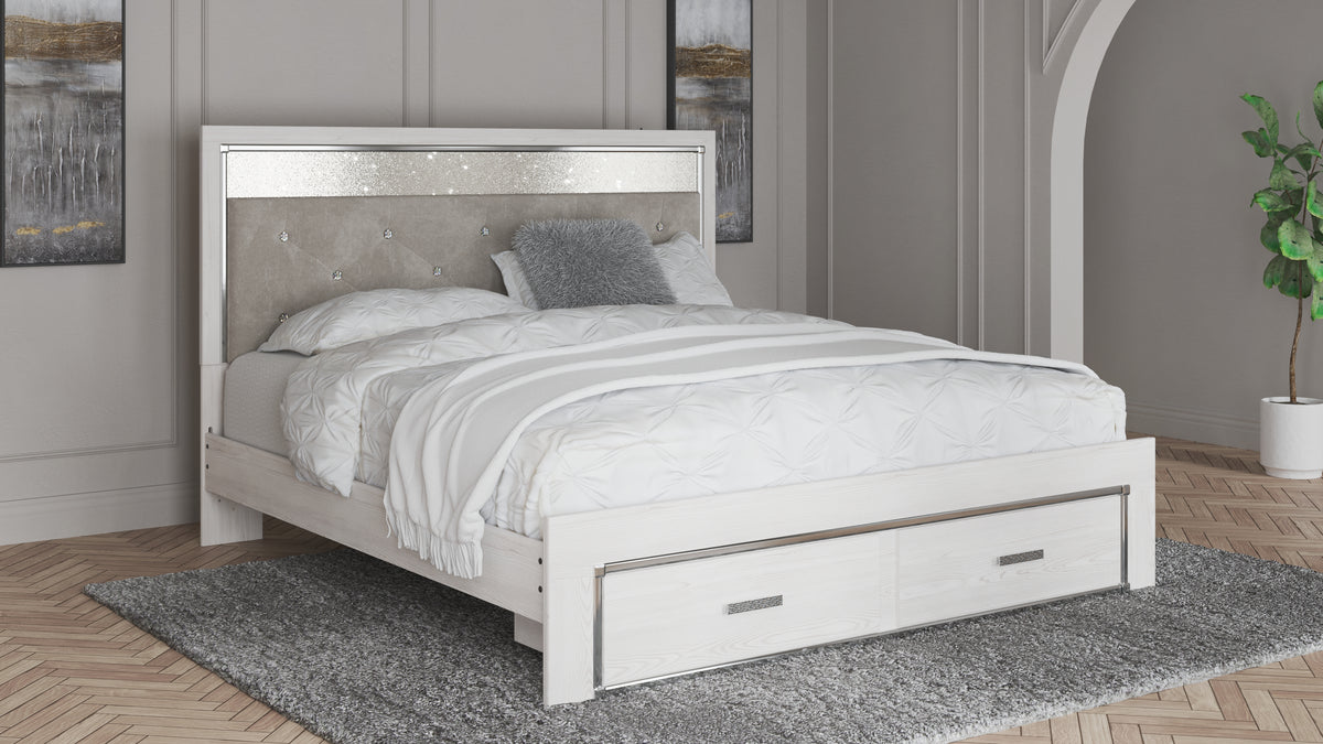 Diamond Furniture - Ashley Furniture - Altyra King Upholstered Storage Bed - King Upholstered Storage Bed - B2640B29