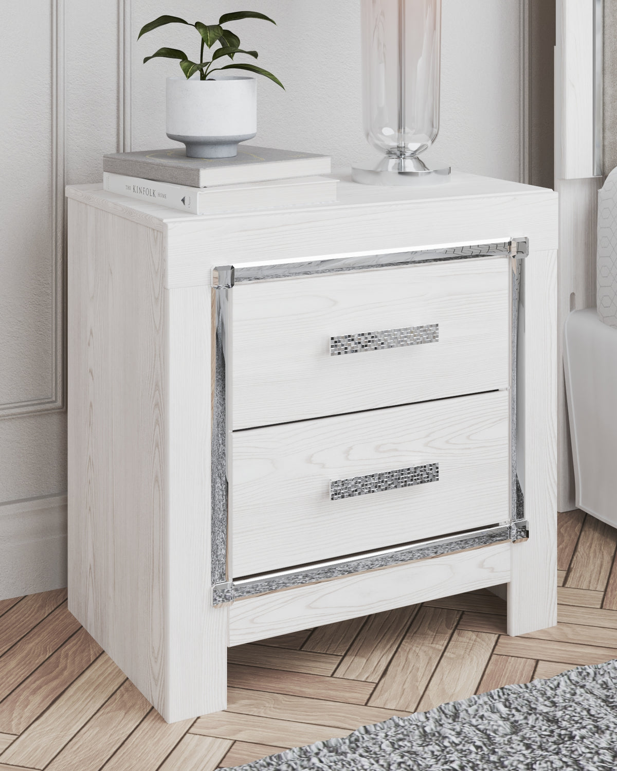 Diamond Furniture - Ashley Furniture - Altyra Nightstand - Two Drawer Night Stand - B2640-92