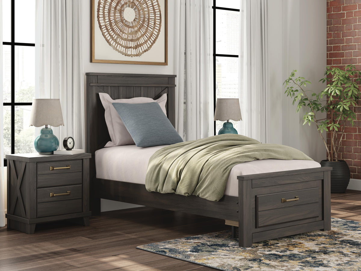 Diamond Furniture - Ashley Furniture - Vonitta Bay Twin Panel Platform Storage Bed - Twin Panel Platform Storage Bed - PCB2648B8
