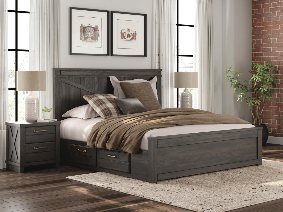 Diamond Furniture - Ashley Furniture - Vonitta Bay King Panel Bed with Storage - King Panel Bed with Storage - PCB2648B27