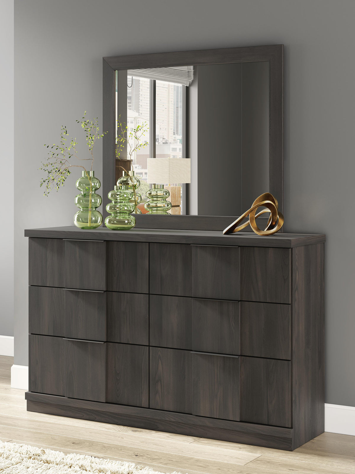 Diamond Furniture - Ashley Furniture - Shaehartin Dresser and Mirror - Dresser and Mirror - PCB3167B1