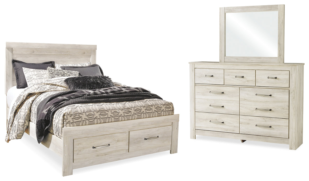 Diamond Furniture - Ashley Furniture - Bellaby Queen Panel Storage Bed, Dresser and Mirror - Queen Panel Storage Bed, Dresser and Mirror - B331B5