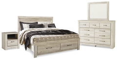 Diamond Furniture - Ashley Furniture - Bellaby King Panel Storage Bed, Dresser, Mirror and Nightstand - King Panel Storage Bed, Dresser, Mirror and Nightstand - B331B12