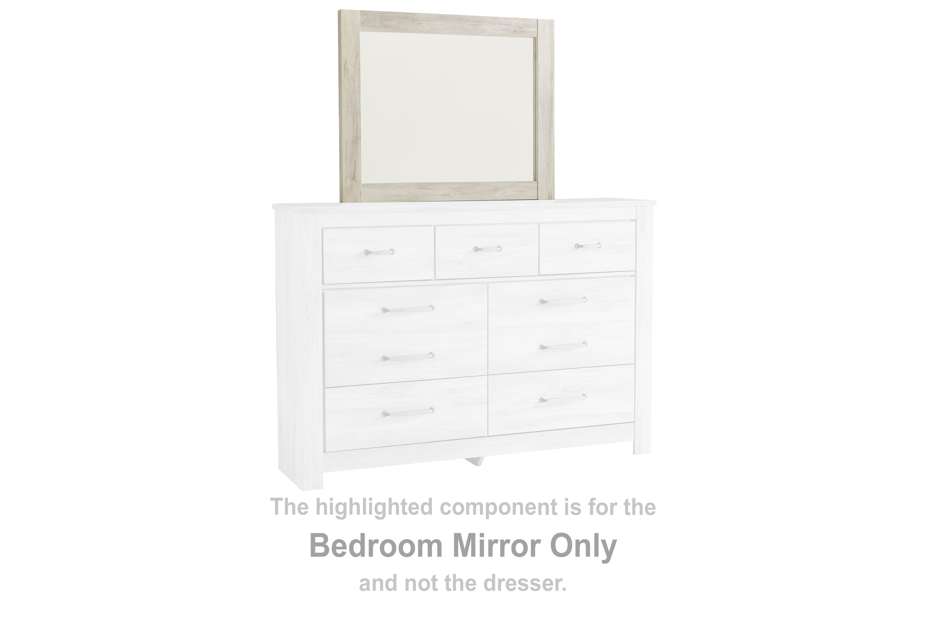 Diamond Furniture - Ashley Furniture - Bellaby Bedroom - Bedroom Mirror / Whitewash - B331-36