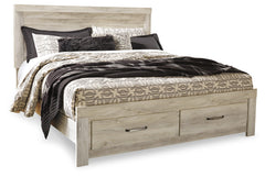 Diamond Furniture - Ashley Furniture - Bellaby King Platform Bed with 2 Storage Drawers - King Platform Bed with 2 Storage Drawers / Whitewash - B331B9