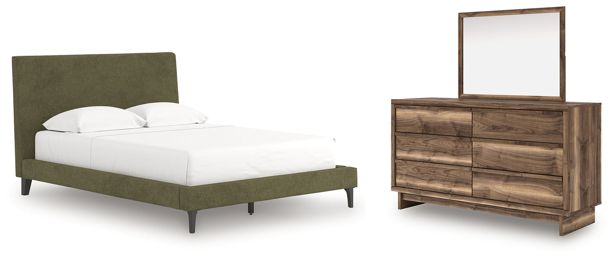 Diamond Furniture - Ashley Furniture - Chirason Queen Upholstered Bed, Dresser and Mirror - Queen Upholstered Bed, Dresser and Mirror - PCB3367B18