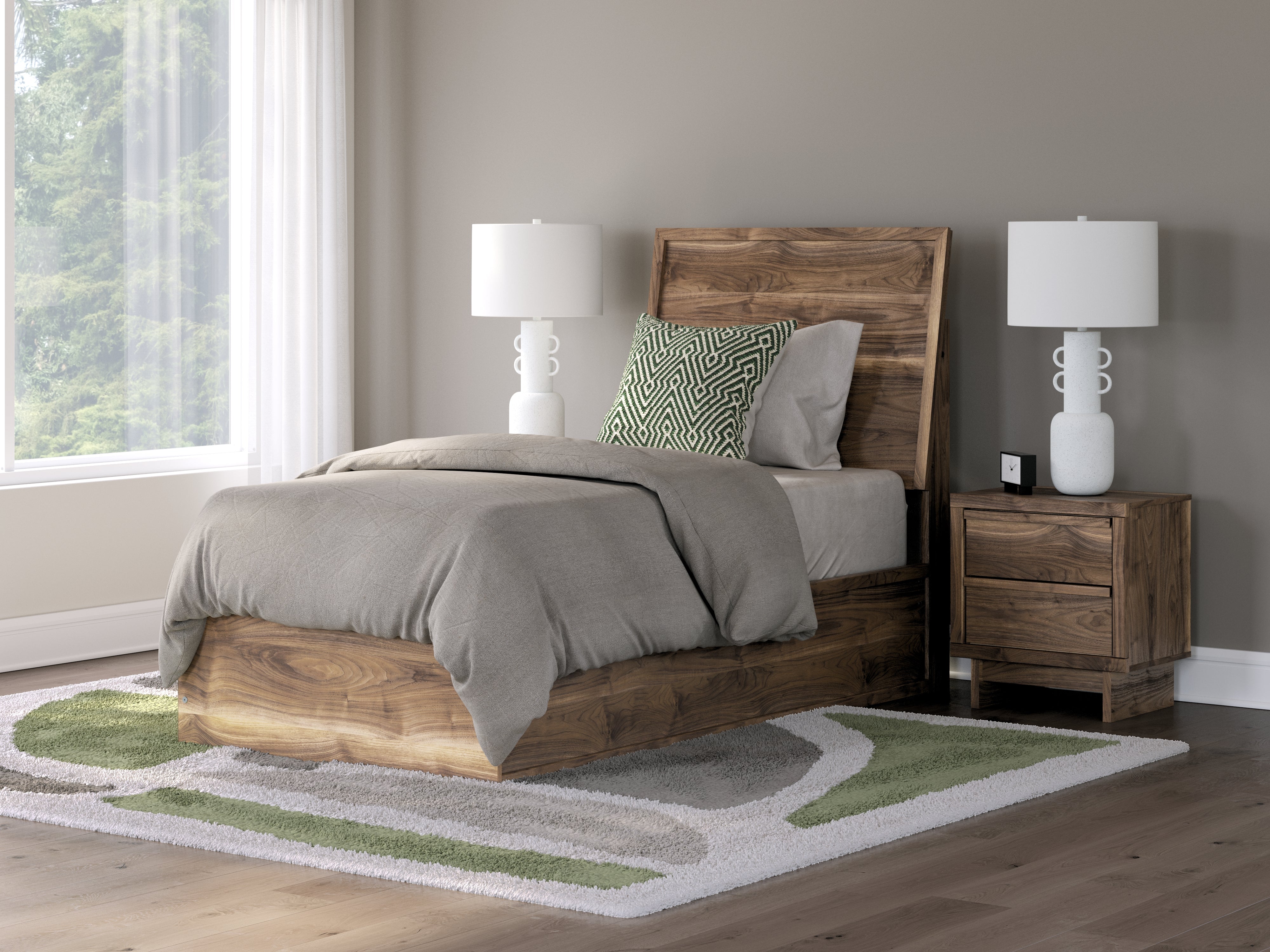 Diamond Furniture - Ashley Furniture - Chirason Bedroom - Twin Panel Bed / Brown - PCB3367B21