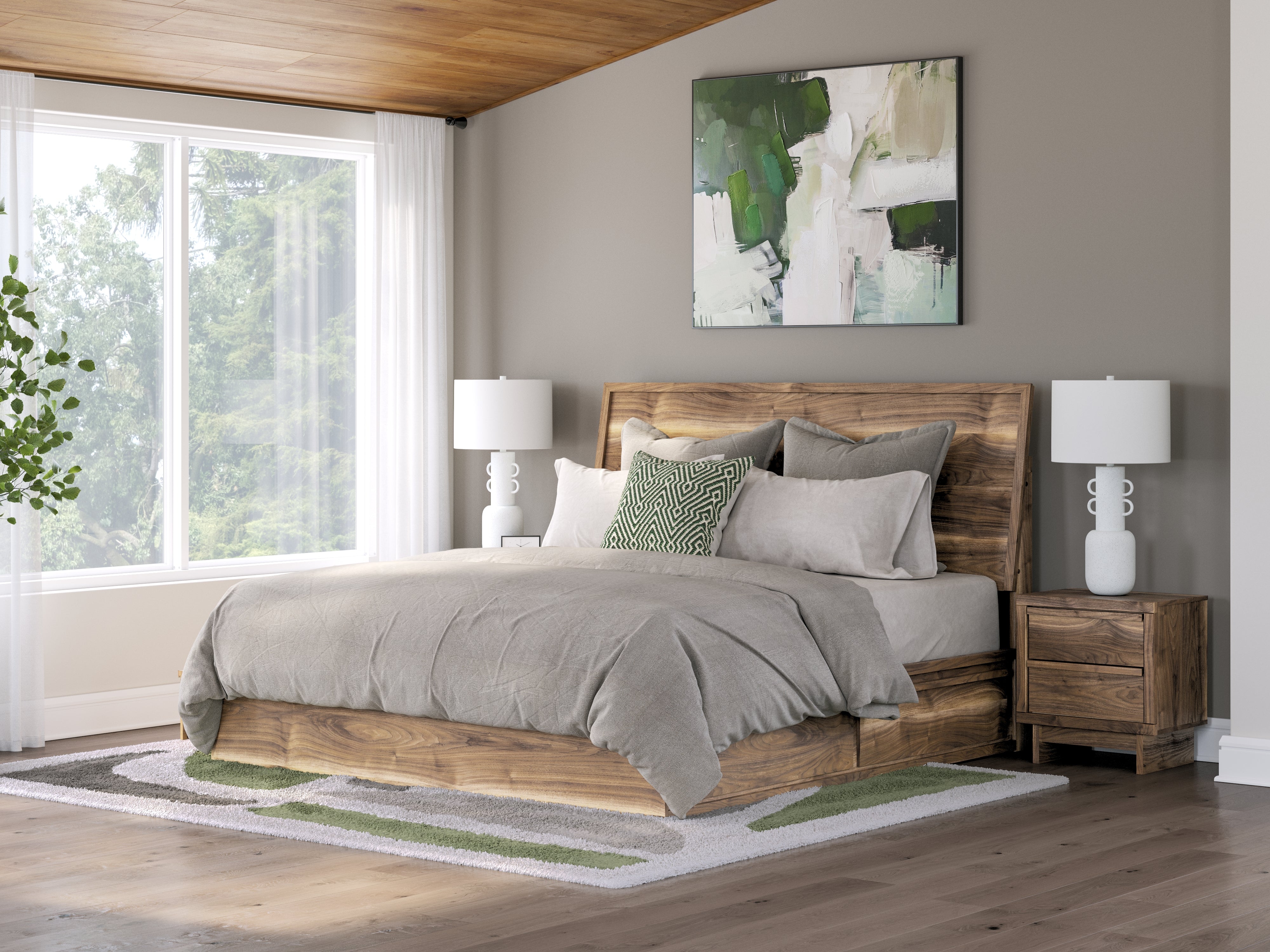 Diamond Furniture - Ashley Furniture - Chirason Bedroom - King Panel Bed with Storage / Brown - PCB3367B14