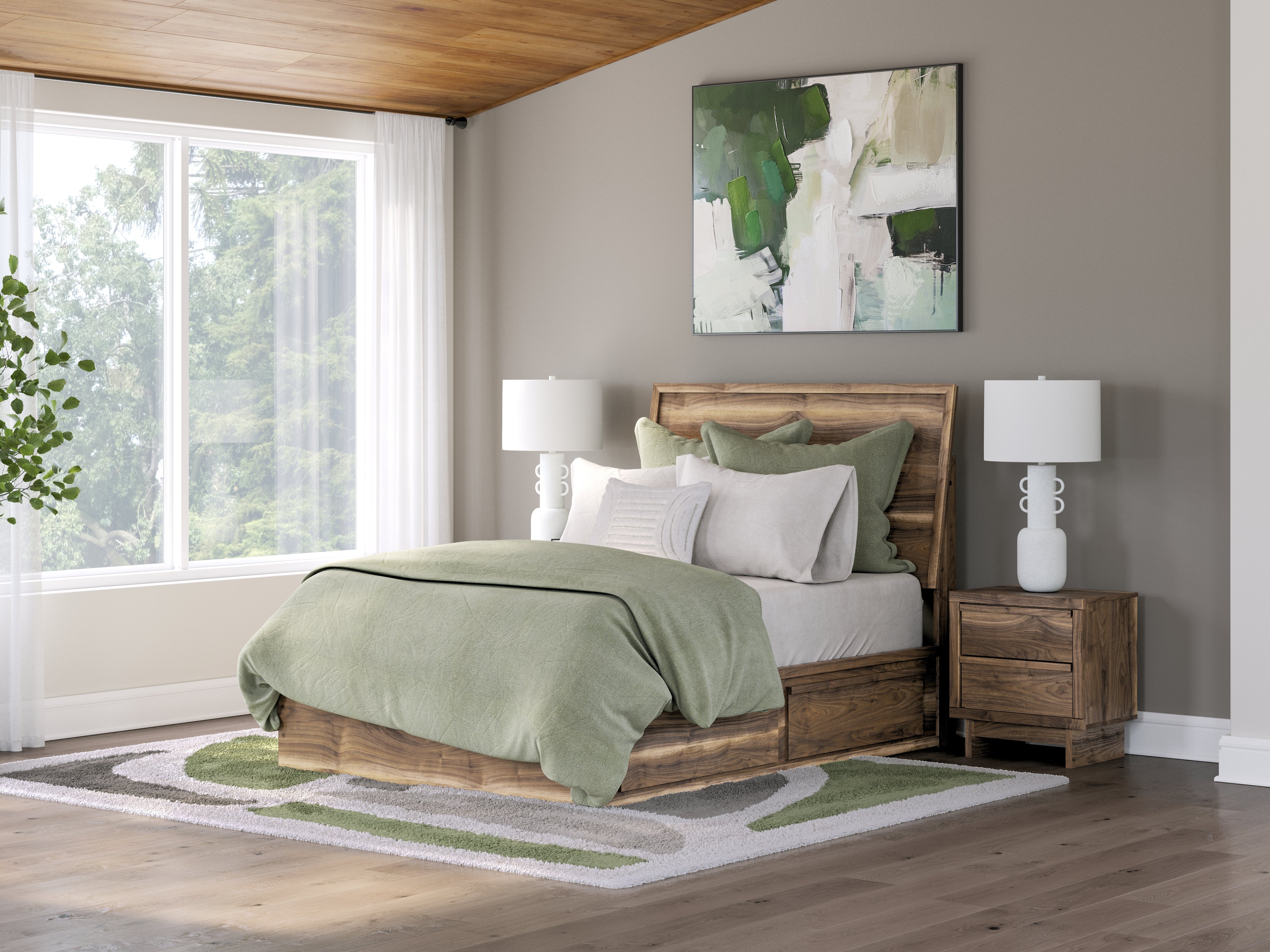 Diamond Furniture - Ashley Furniture - Chirason Bedroom - Full Panel Bed with Storage / Brown - PCB3367B28