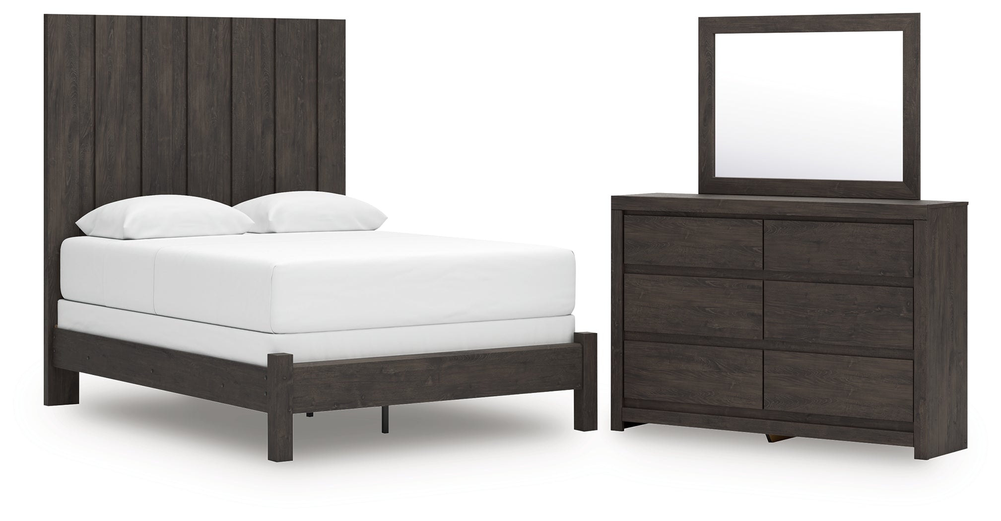 Diamond Furniture - Ashley Furniture - Fraluna Queen Panel Bed, Dresser and Mirror - Queen Panel Bed, Dresser and Mirror - PCB3370B3