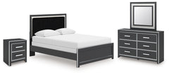 Diamond Furniture - Ashley Furniture - Zuraleus Queen Panel Bed, Dresser, Mirror and Nightstand - Queen Panel Bed, Dresser, Mirror and Nightstand / Black - PCB3380B19