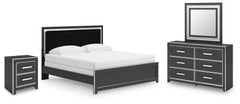 Diamond Furniture - Ashley Furniture - Zuraleus King Panel Bed, Dresser, Mirror and Nightstand - King Panel Bed, Dresser, Mirror and Nightstand / Black - PCB3380B18