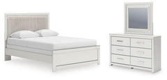 Diamond Furniture - Ashley Furniture - Zuraleus Queen Upholstered Panel Bed, Dresser and Mirror - Queen Upholstered Panel Bed, Dresser and Mirror - PCB3381B7