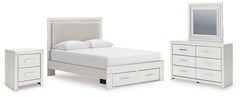 Diamond Furniture - Ashley Furniture - Zuraleus Queen Storage Bed, Dresser, Mirror and Nightstand - Queen Storage Bed, Dresser, Mirror and Nightstand / White - PCB3381B15