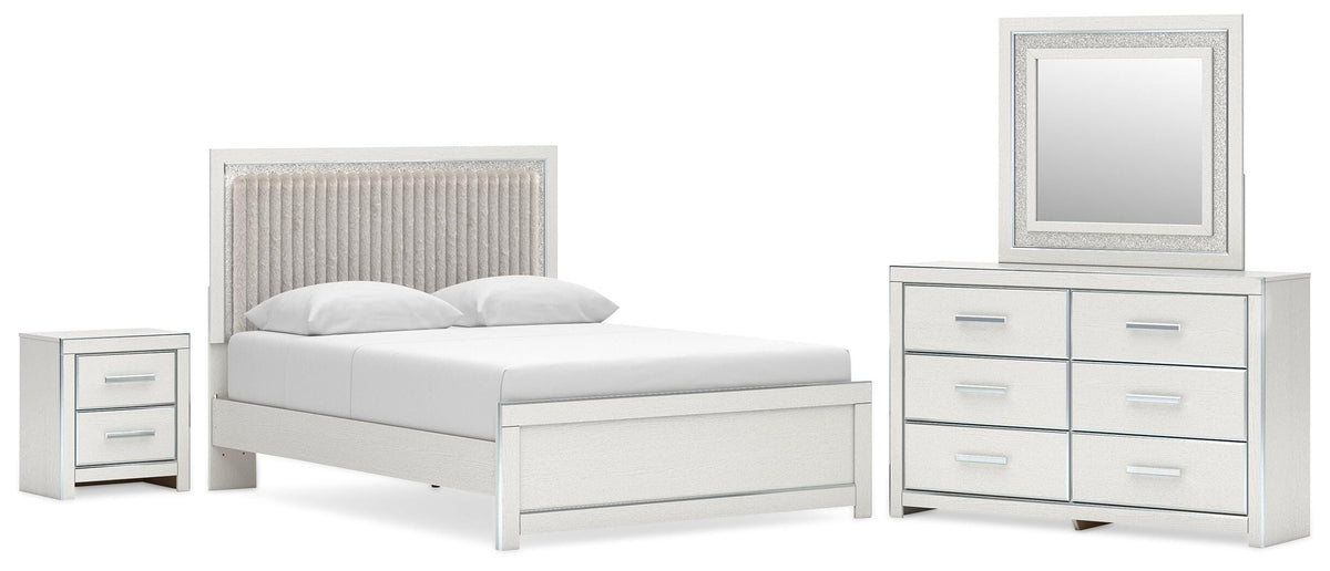 Diamond Furniture - Ashley Furniture - Zuraleus Queen Upholstered Platform Bed, Dresser, Mirror and Nightstand - Queen Upholstered Platform Bed, Dresser, Mirror and Nightstand - B3381B18