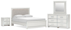 Diamond Furniture - Ashley Furniture - Zuraleus Queen Upholstered Platform Bed, Dresser, Mirror and Nightstand - Queen Upholstered Platform Bed, Dresser, Mirror and Nightstand - B3381B18