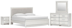 Diamond Furniture - Ashley Furniture - Zuraleus King Upholstered Panel Bed, Dresser, Mirror and Nightstand - King Upholstered Panel Bed, Dresser, Mirror and Nightstand - PCB3381B17
