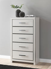 Diamond Furniture - Ashley Furniture - Zuraleus Chest of Drawers - Five Drawer Chest / White - PCB3381-46