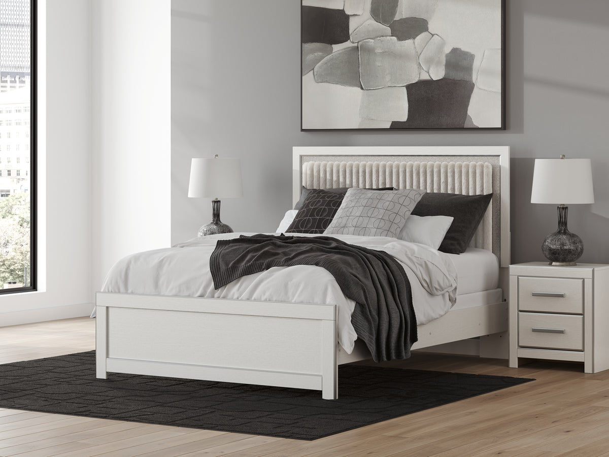 Diamond Furniture - Ashley Furniture - Zuraleus Queen Upholstered Panel Bed - Queen Upholstered Panel Bed / White - PCB3381B6