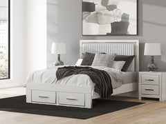 Diamond Furniture - Ashley Furniture - Zuraleus Queen Upholstered Panel Storage Bed - Queen Upholstered Panel Storage Bed / White - PCB3381B4