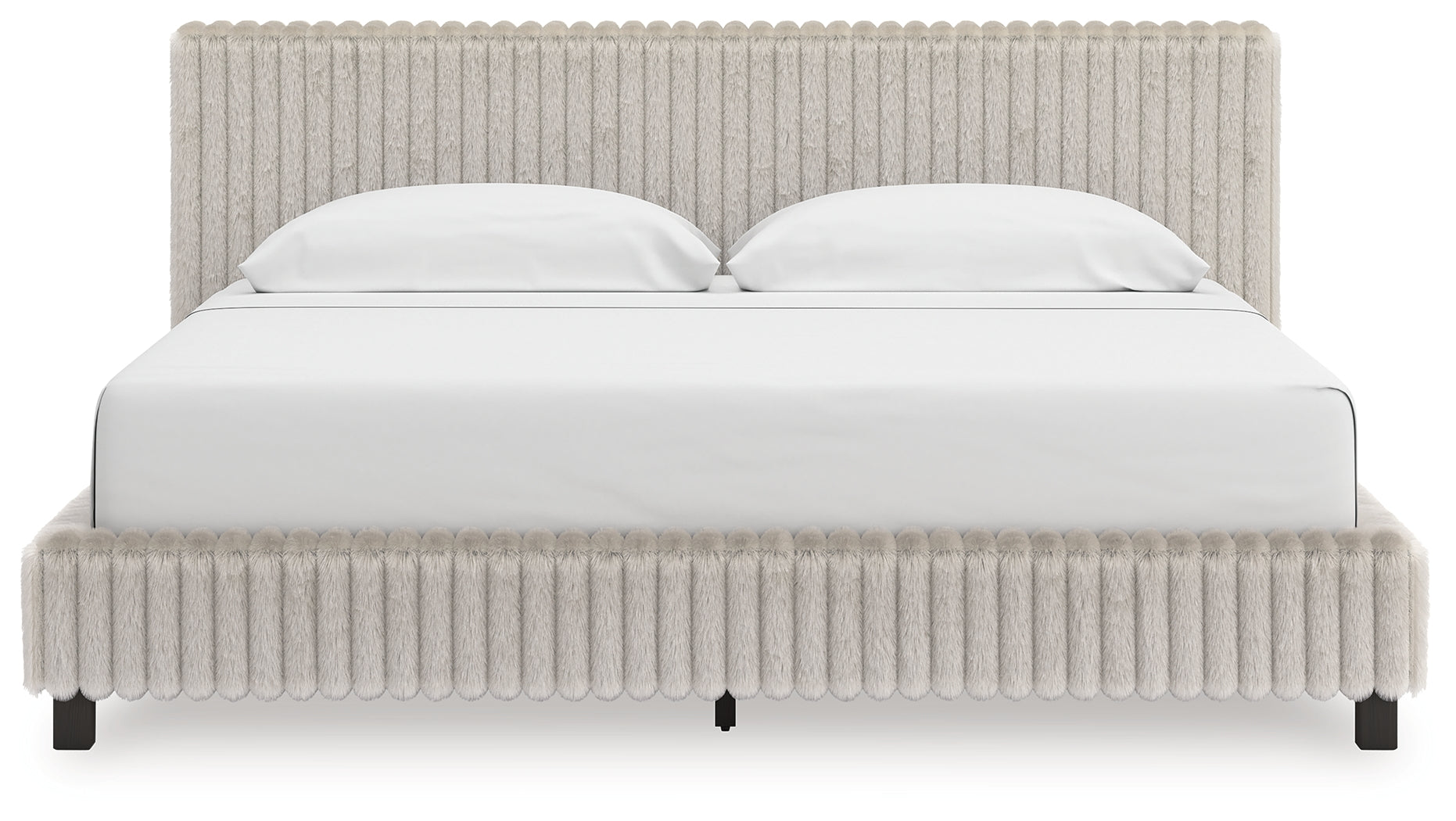 Diamond Furniture - Ashley Furniture - Zuraleus Bedroom - King Upholstered Bed / White - PCB3381B13