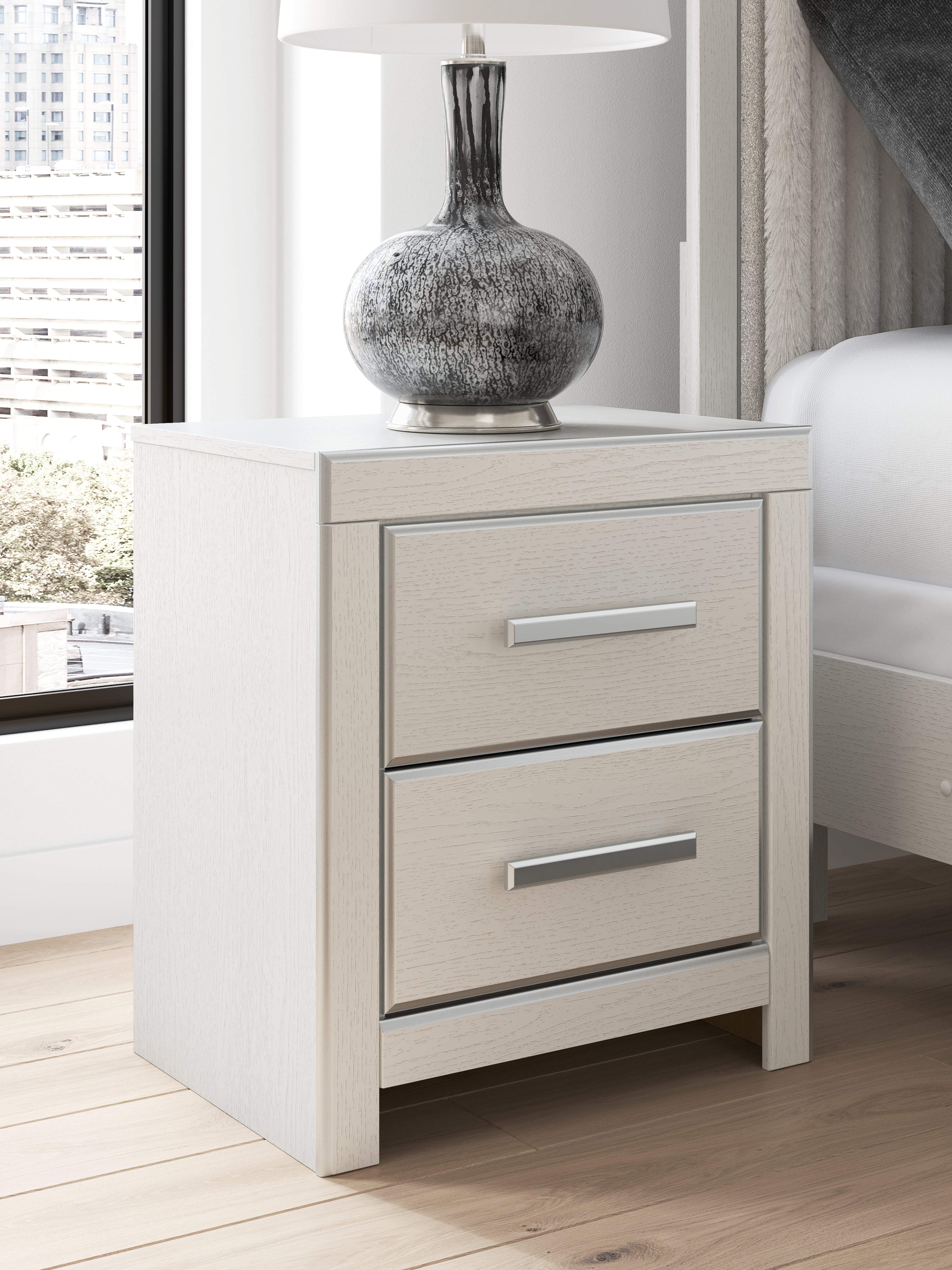 Diamond Furniture - Ashley Furniture - Zuraleus Bedroom - Two Drawer Night Stand / White - PCB3381-92