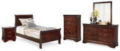 Diamond Furniture - Ashley Furniture - Alisdair Twin Sleigh Bed, Dresser, Mirror, Chest and Nightstand - Twin Sleigh Bed, Dresser, Mirror, Chest and Nightstand - B376B24