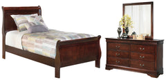 Diamond Furniture - Ashley Furniture - Alisdair Twin Sleigh Bed, Dresser and Mirror - Twin Sleigh Bed, Dresser and Mirror - B376B6